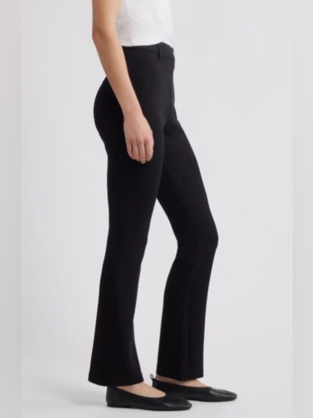 Hue Black High Rise Bootcut Pants Leggings - Picture 5 of 7
